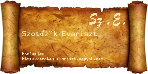 Szoták Evariszt névjegykártya
